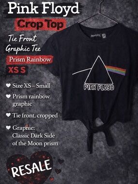 Pink Floyd Black Tee with Prism Rainbow Graphic